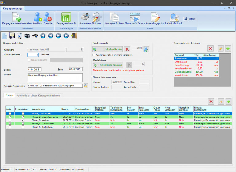 HILTES 4000 Kampagnen-Manager
