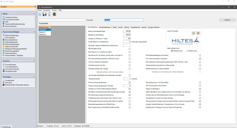 HILTES 4000 WinCash-Cockpit