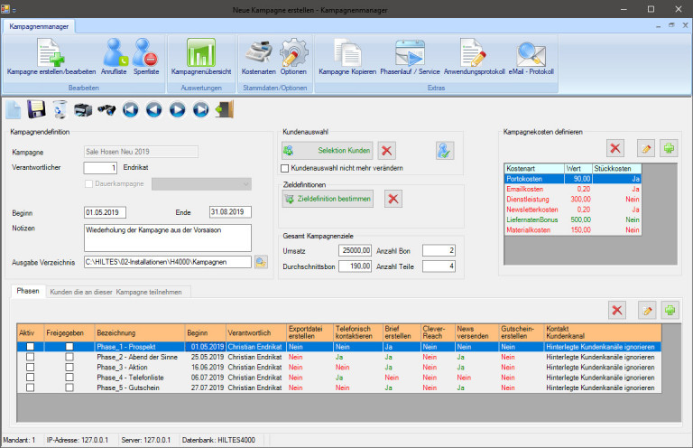 HILTES 4000 Kampagnen-Manager